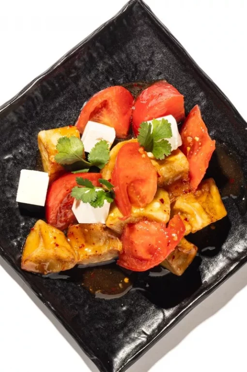 Салат из хрустящих баклажан с фетой