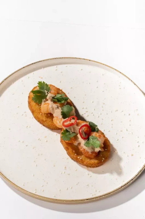 Хашбраун с креветкой