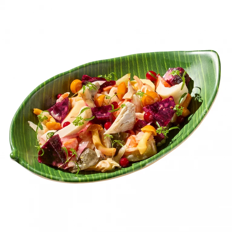 Винегрет с маринованными груздями