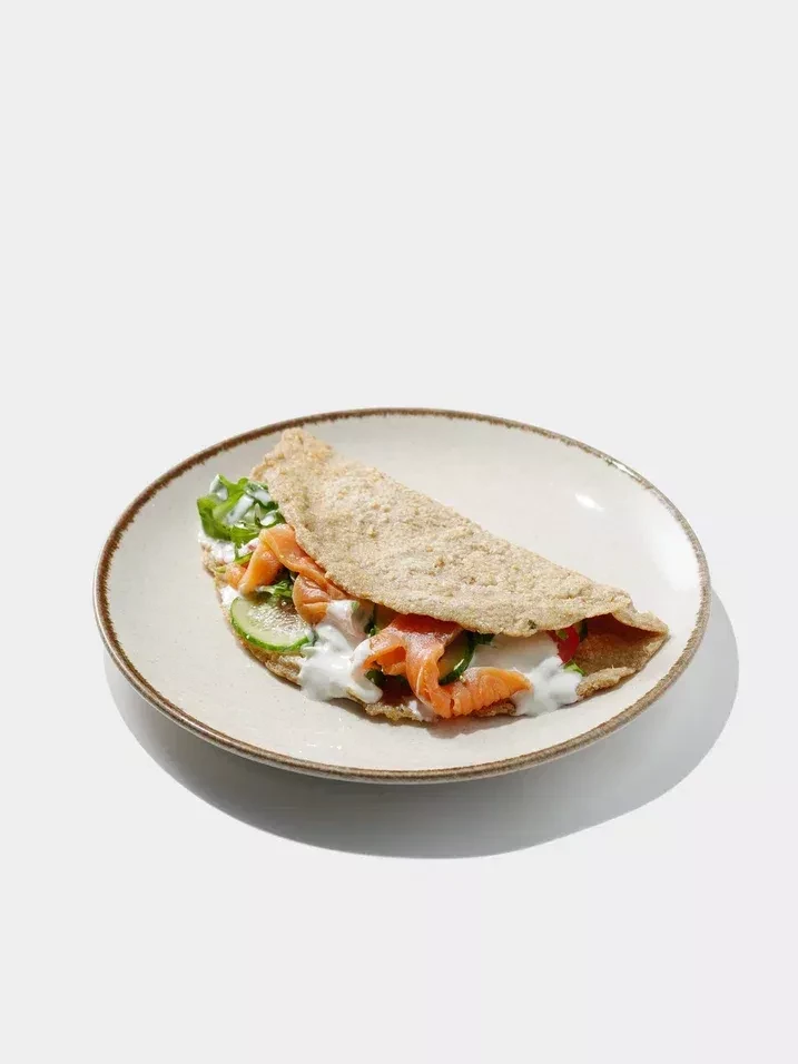 Овсяноблин с форелью