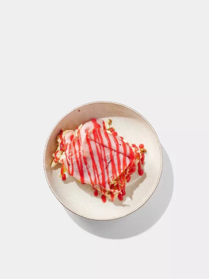 Фокачча со скремблом и мортаделлой