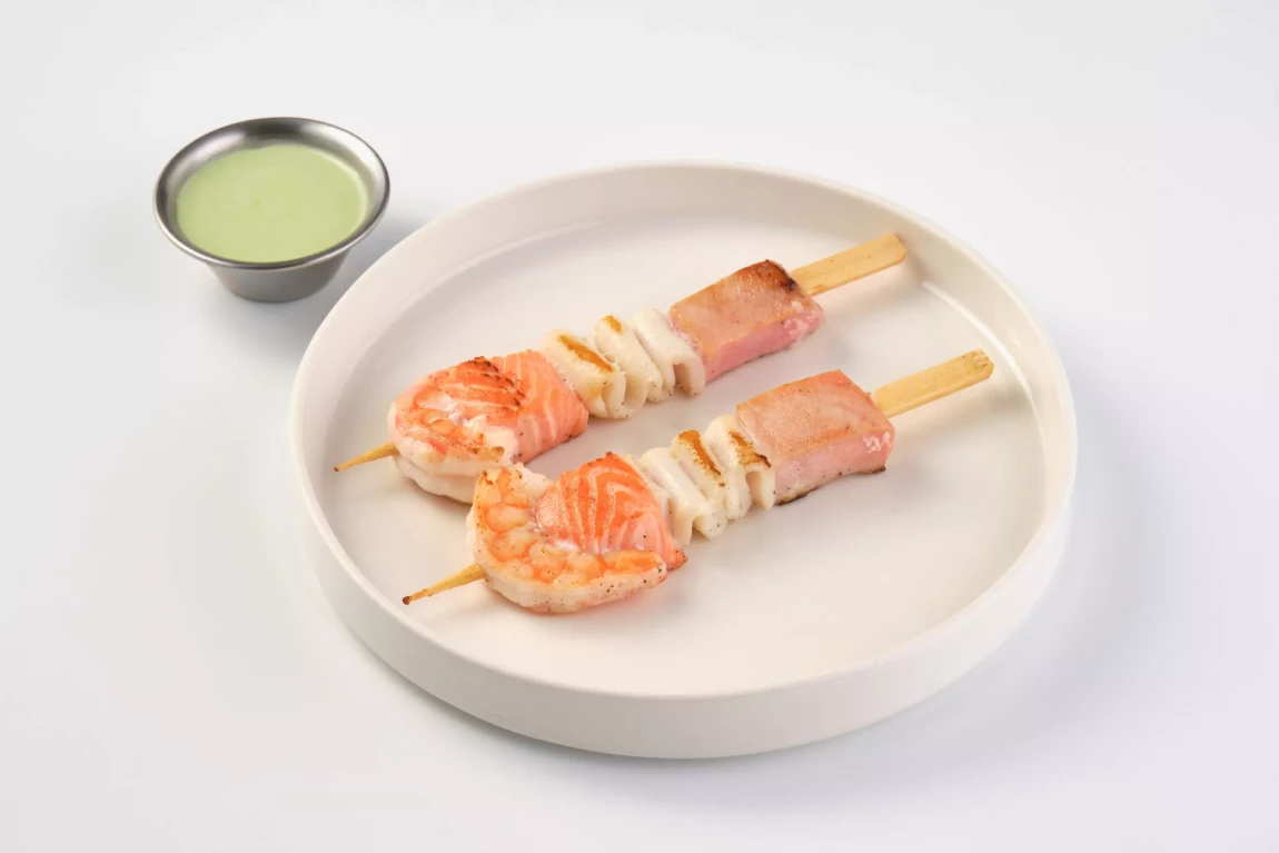 Шашлычки рыба и морепродукты