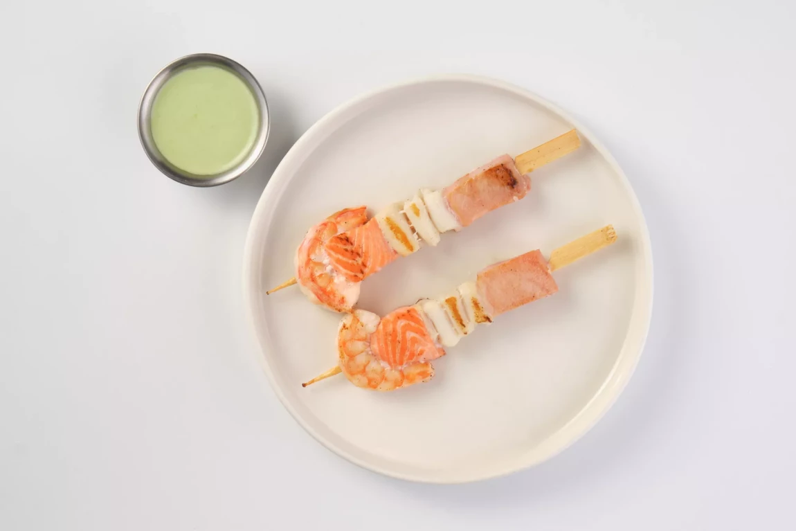 Шашлычки рыба и морепродукты