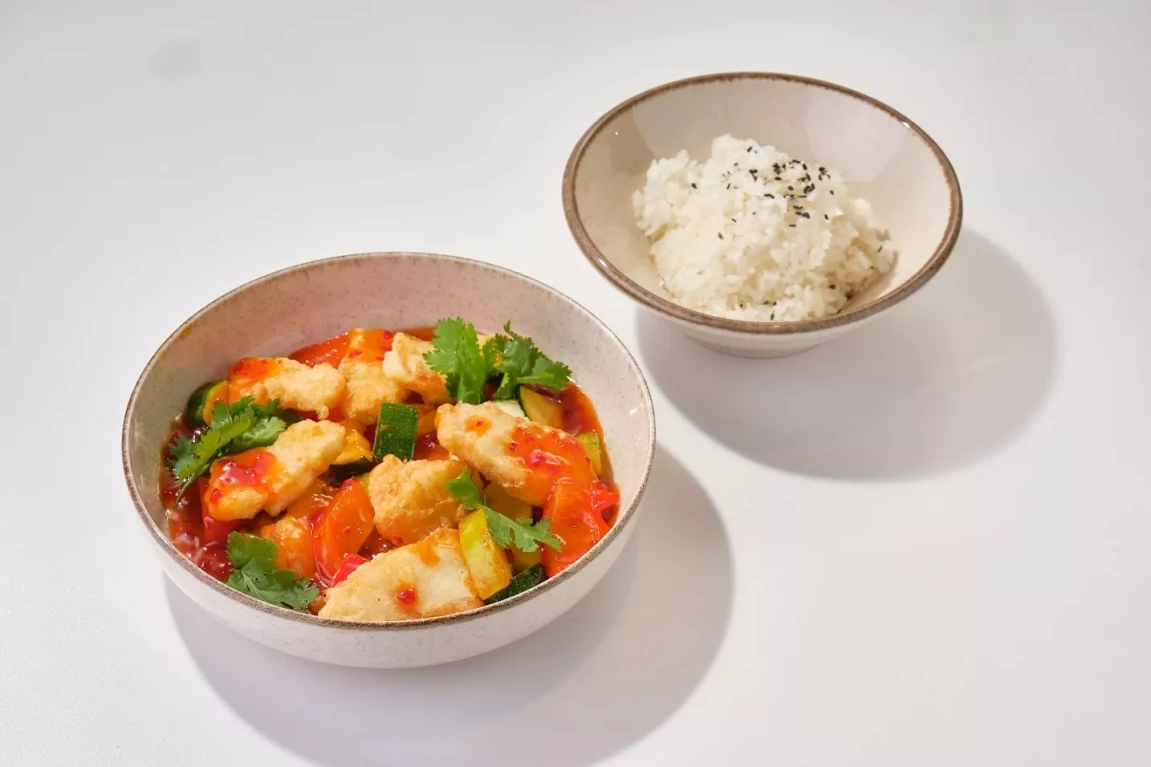 Филе трески в кисло-сладком соусе