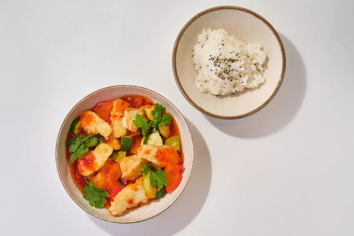 Филе трески в кисло-сладком соусе