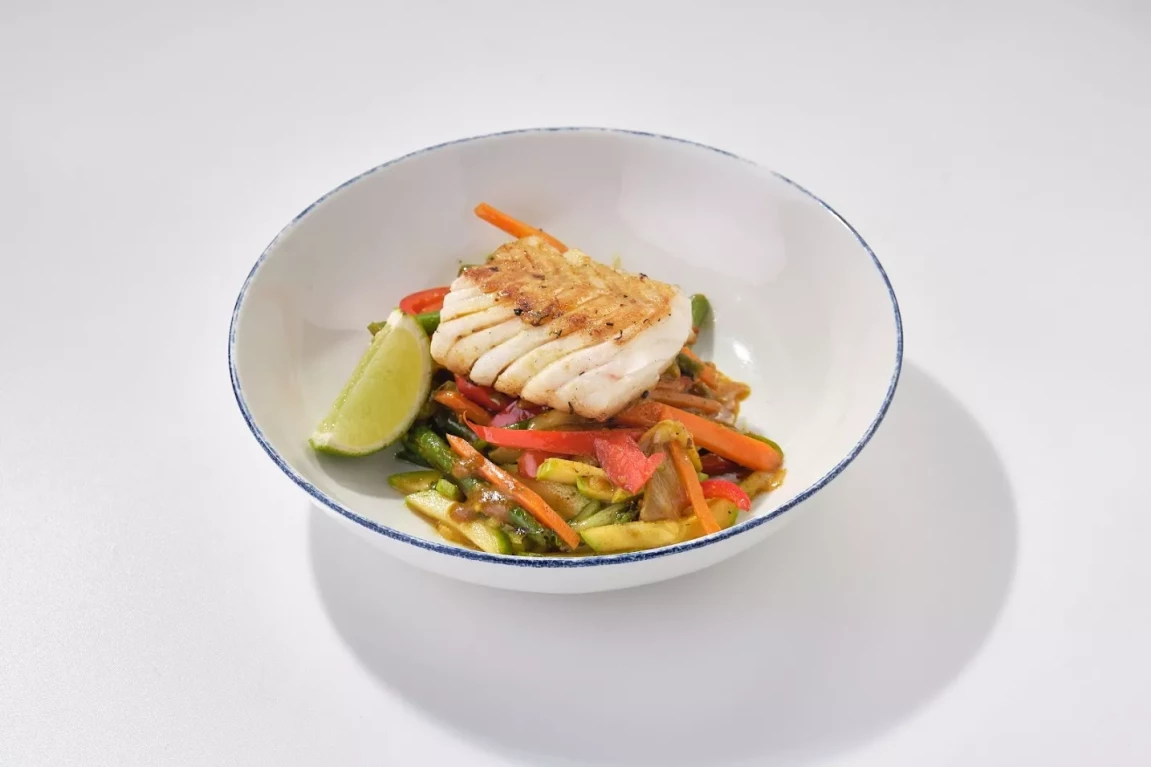 Филе Трески с овощами карри