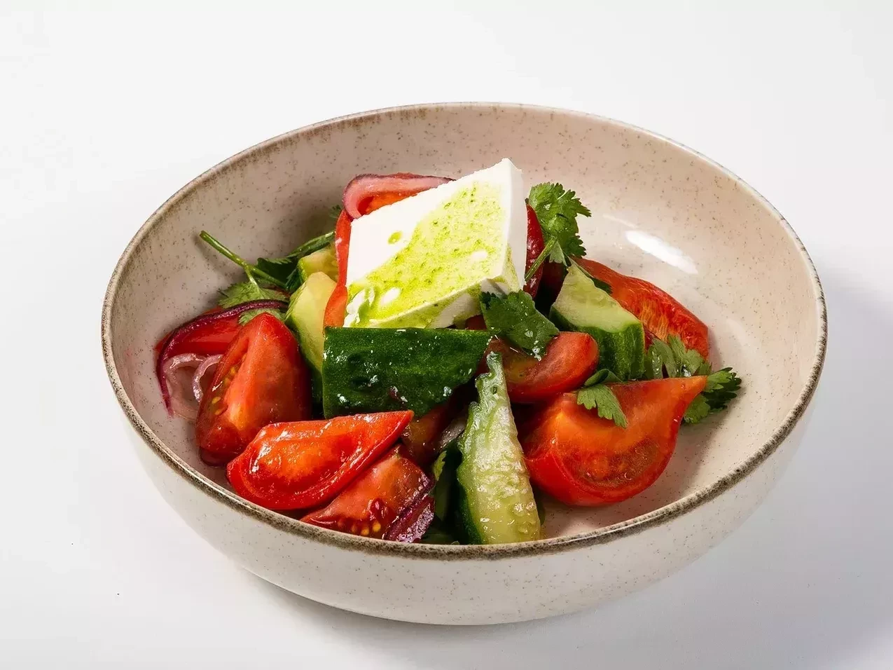 Сербский овощной салат с домашним сыром